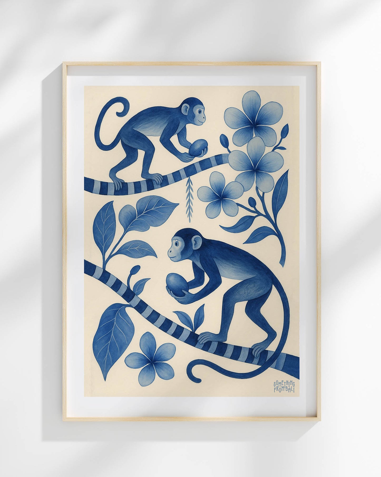 Indigo Monkeys Art Print