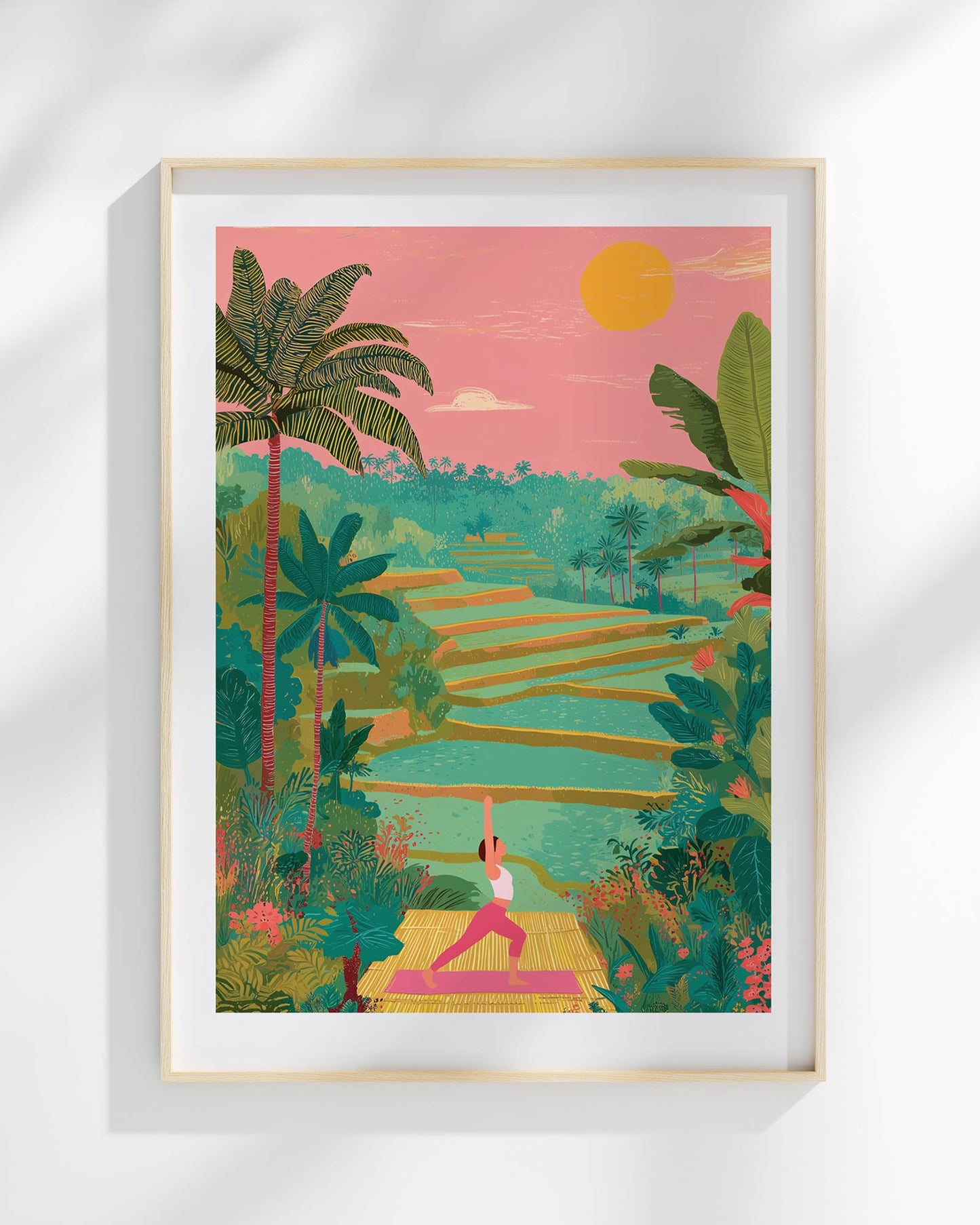 Yoga in Rice Fields Art Print