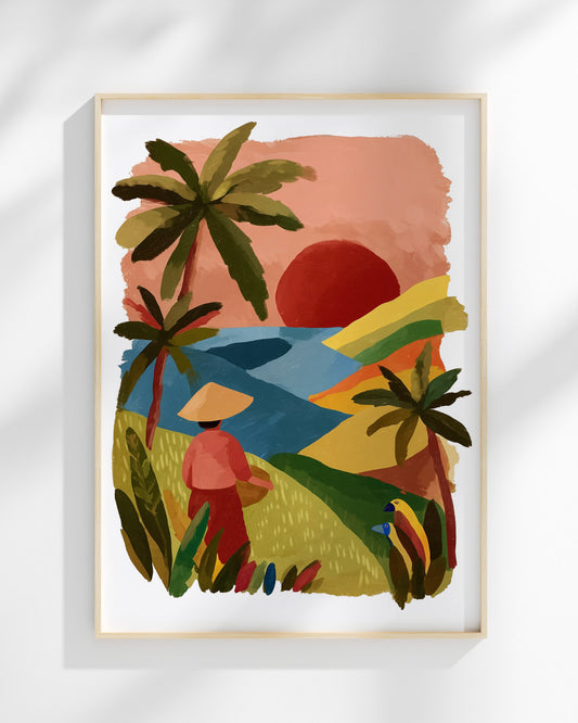 Colorful Rice Field Art Print