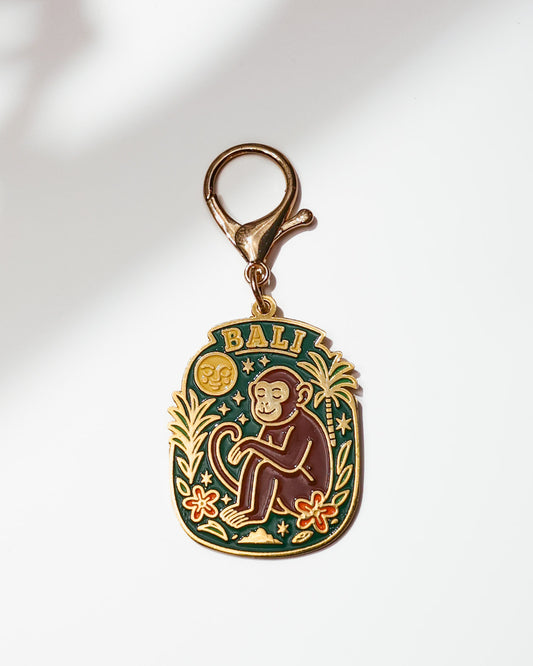 Monkey Under the Moon Keychain