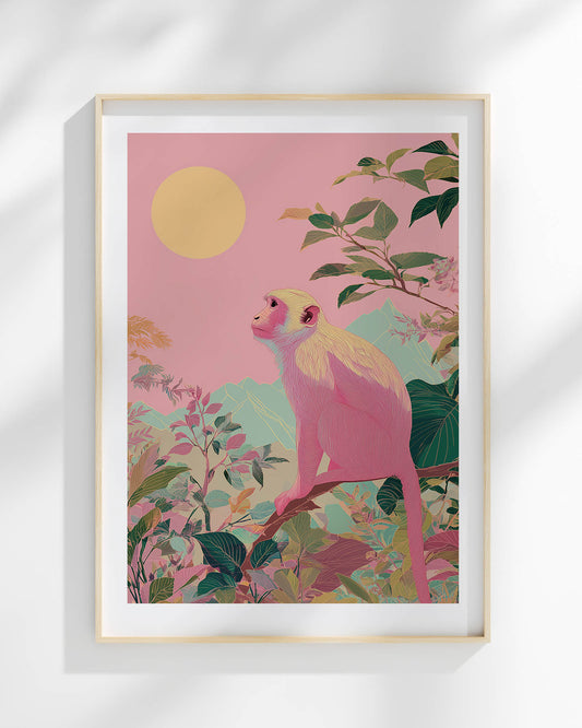 Pink Monkey Art Print