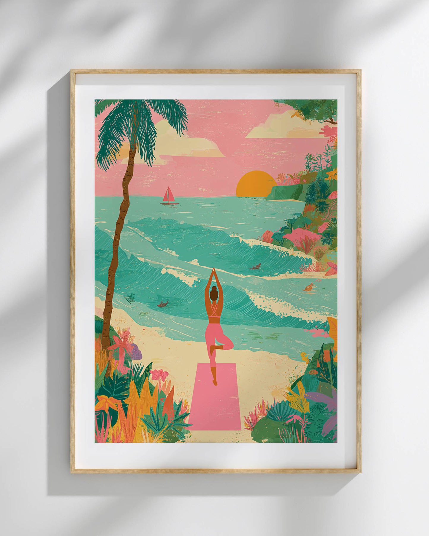 Yoga at the Beach Art Print
