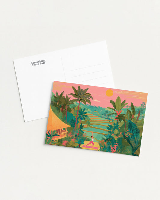 Yoga in Rice Fields Postcard