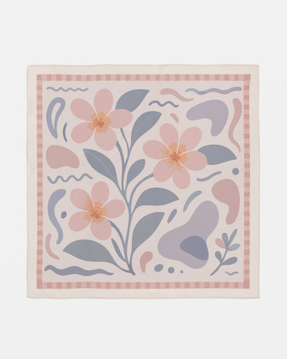 Pastel Plumeria Silk Scarf