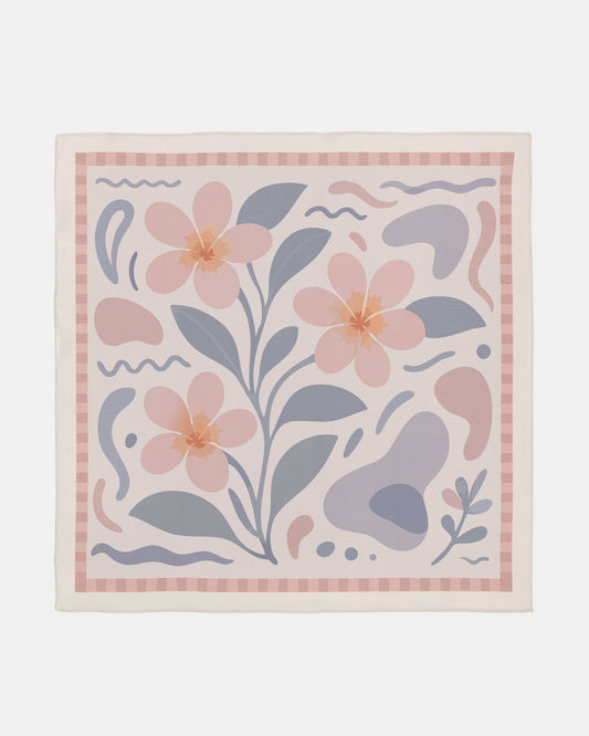 Pastel Plumeria Silk Scarf