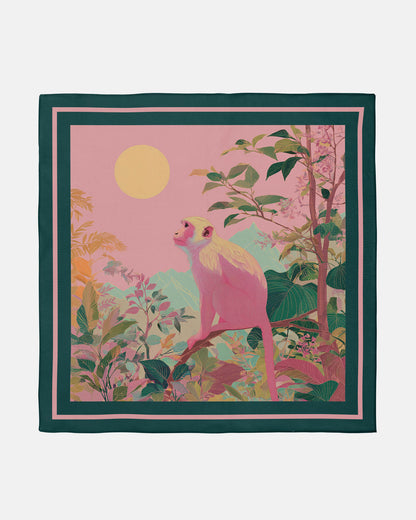 Pink Monkey Silk Scarf